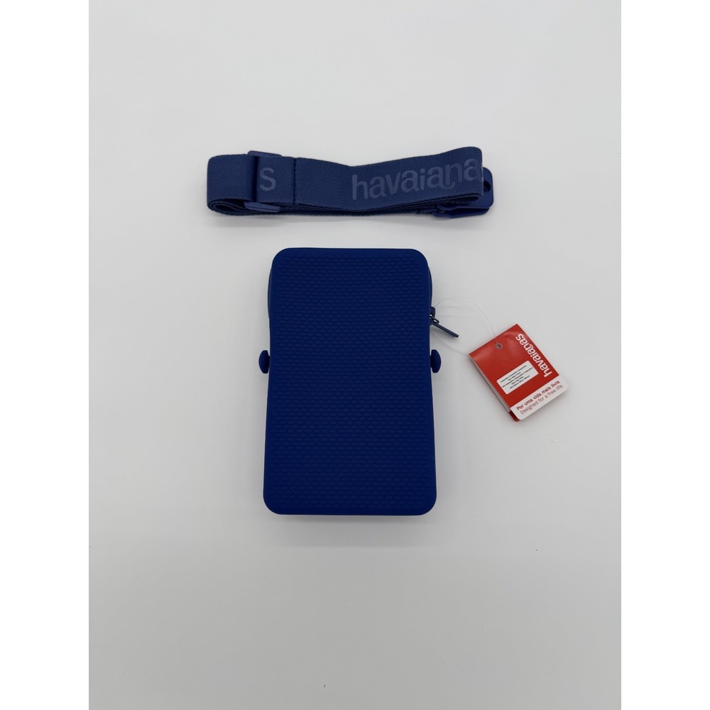 Havaianas Street Silicone Crossbody Phone Bag Navy Adjustable Strap NWT